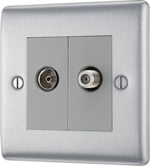 BG Electrical Double Co-Axial and TV/FM Socket