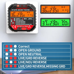 Socket Tester RCD Plug Outlet Tester LCD 90-250V