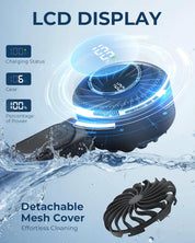 Handheld Fan, Portable Fan with 4000mAh Rechargeable Battery, LED Display Hand Fan with 6 Speeds, Mini Fan 180° Foldable for Home Office Travel Outdoor Bedroom