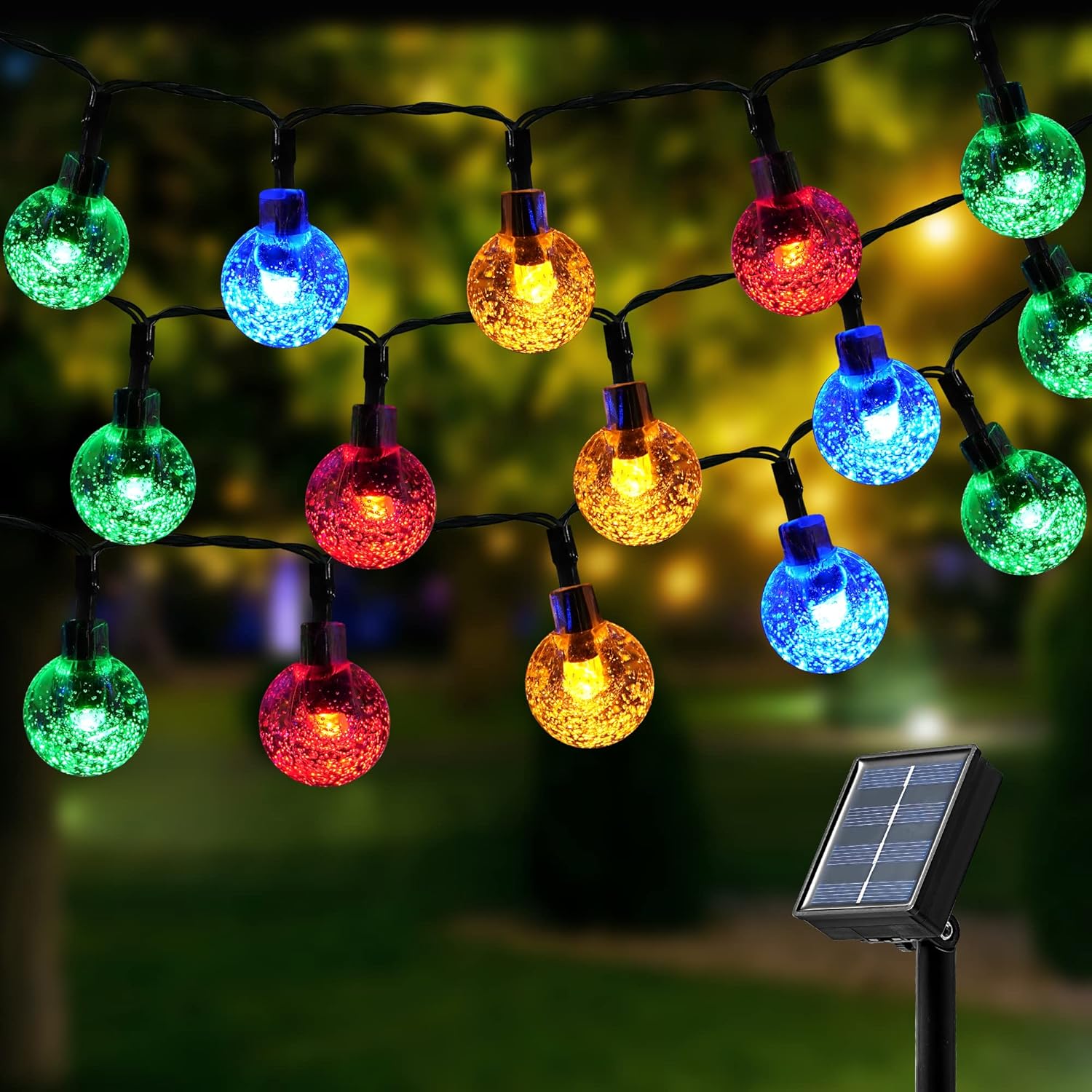 Solar Lights Outdoor Garden,40ft 100 LED 8Modes,Solar Fairy Lights Outdoor Garden Colorful Crystal Balls,Solar Lights Outdoor Garden String for Outdoor Gardens Patio