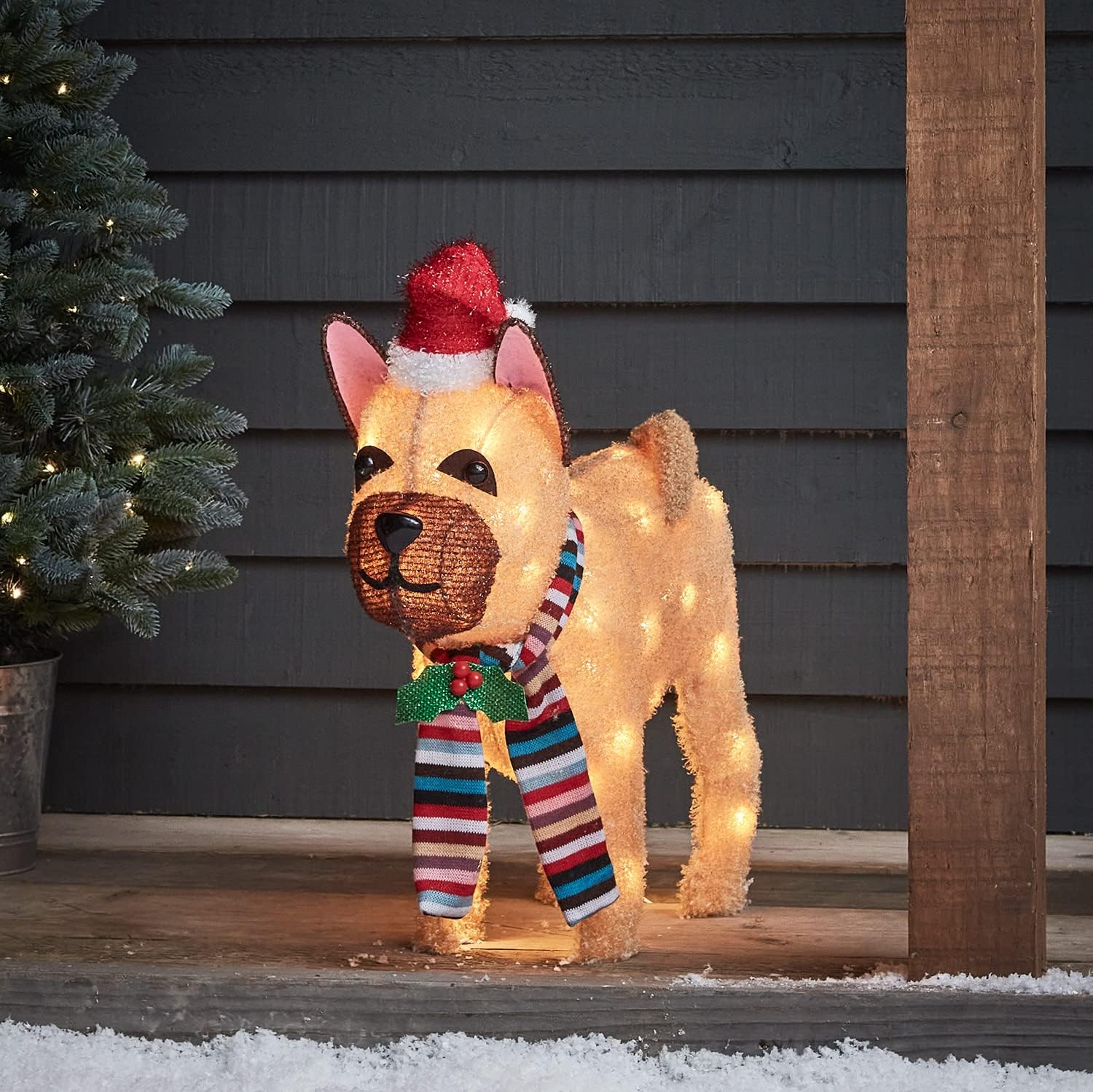 Outdoor Christmas Light Up Labrador Dog Figure Garden Decoration with 50 Warm White LEDs & Timer 72cm