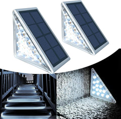 8PCS Solar Step Lights, IP67 Waterproof Cool White LED for Outdoor Decking, Pathways, and Garden Walkways