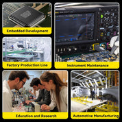 RIGOL DHO814 Portable Digital Oscilloscope, 100MHz Bandwidth, 4 Analogue Channels, 12bit Vertical Resolution, Low Noise Floor, Mobile Power Supply Supportable