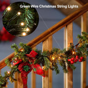 2 Pack Warm White Battery Fairy Lights 5M Green Wire with Remote & Timer