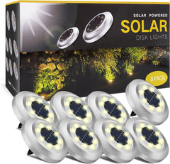 8-Pack Solar Deck Lights, LED, Outdoor Garden, Pathway