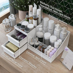 Large Capacity Makeup Organizer Drawers – Cosmetic & Skincare Storage for Vanity & Bathroom
