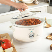 Salter Retro Cream 3.5L Slow Cooker – 3 Heat Settings & Keep Warm