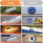 4 Pack Solar Powered Deck Lights - IP68 Waterproof LED Ground Lights with 700mAh Battery for Pathway Driveway