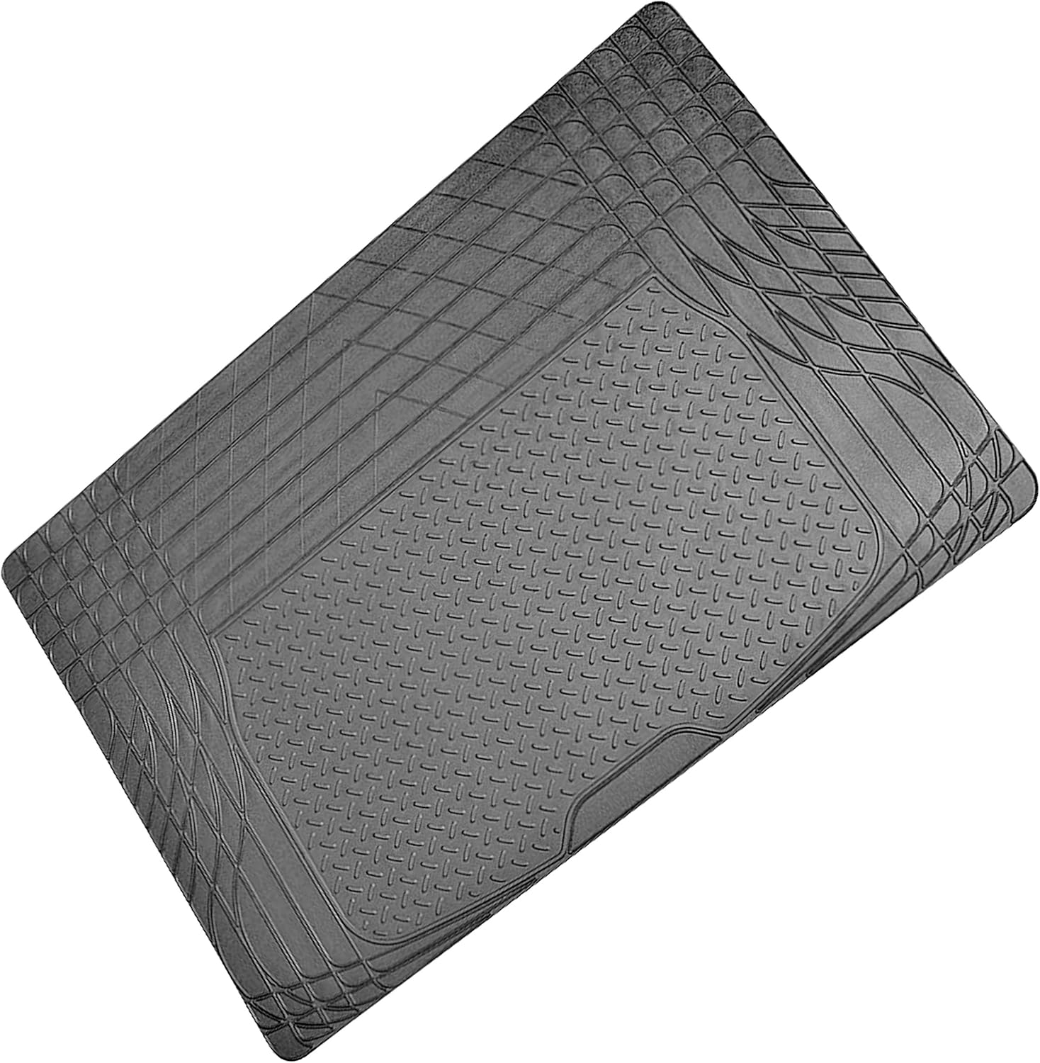 Merton Black/Grey Car Seat Covers & Rubber Boot Mat Set – Universal Fit, Washable