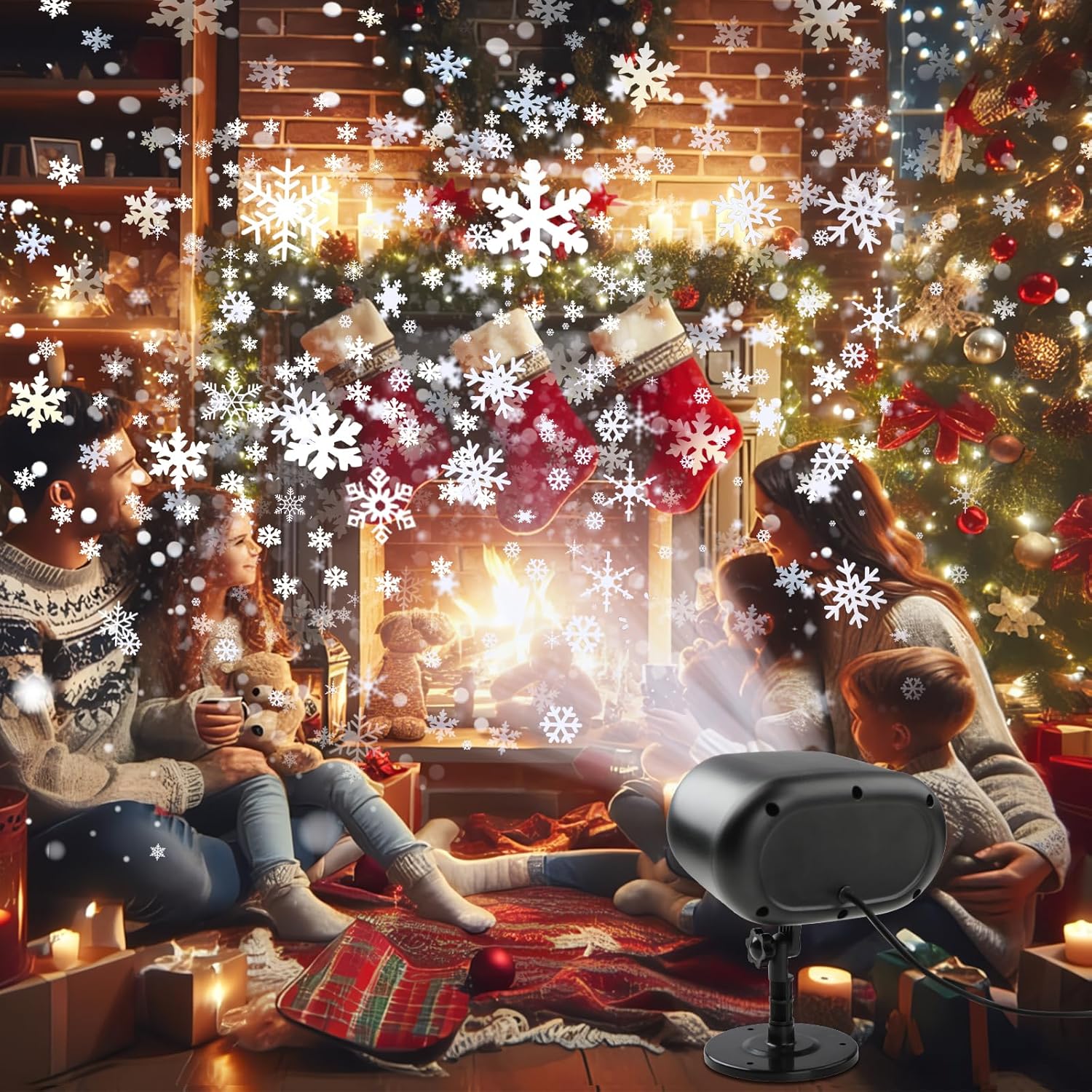 Christmas LED Snowflake Projector Lights – Large Outdoor Moving Snowfall Light