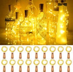 18 Packs Bottle Lights with Cork 2m 20 LED Battery Operated Mini Fairy Lights for Party Wedding Christmas DIY Table Jars Warm White