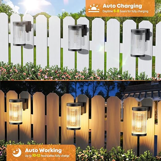 Solar Fence Lights 2-Pack