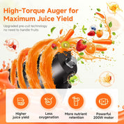 Cold Press Juicer Machine 135mm Feed Chute 200W Slow Juicer 1.5L