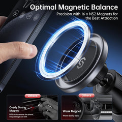 SYNCWIRE MagSafe Car Mount Black – Rotatable Magnetic Phone Holder