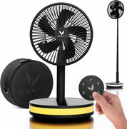 VENTY Portable Fan - Wireless Battery Operated, 48HR Run Time 16000MAH Battery, Oscillating Rechargeable Fans, Remote Control & LED Lighting, Folding Telescopic Camping Fan (White with Case)