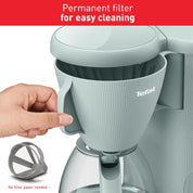 Tefal Morning Filter Coffee Maker 1.25L, 1000W – Reusable Filter, Drip-Stop System, Keep Warm Function, Easy Fill Water Tank