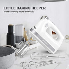 400W Hand Mixer Electric Whisk – 5 Speeds, Turbo Boost & Eject Button, 5 Accessories for Baking Cake, Egg & Cream