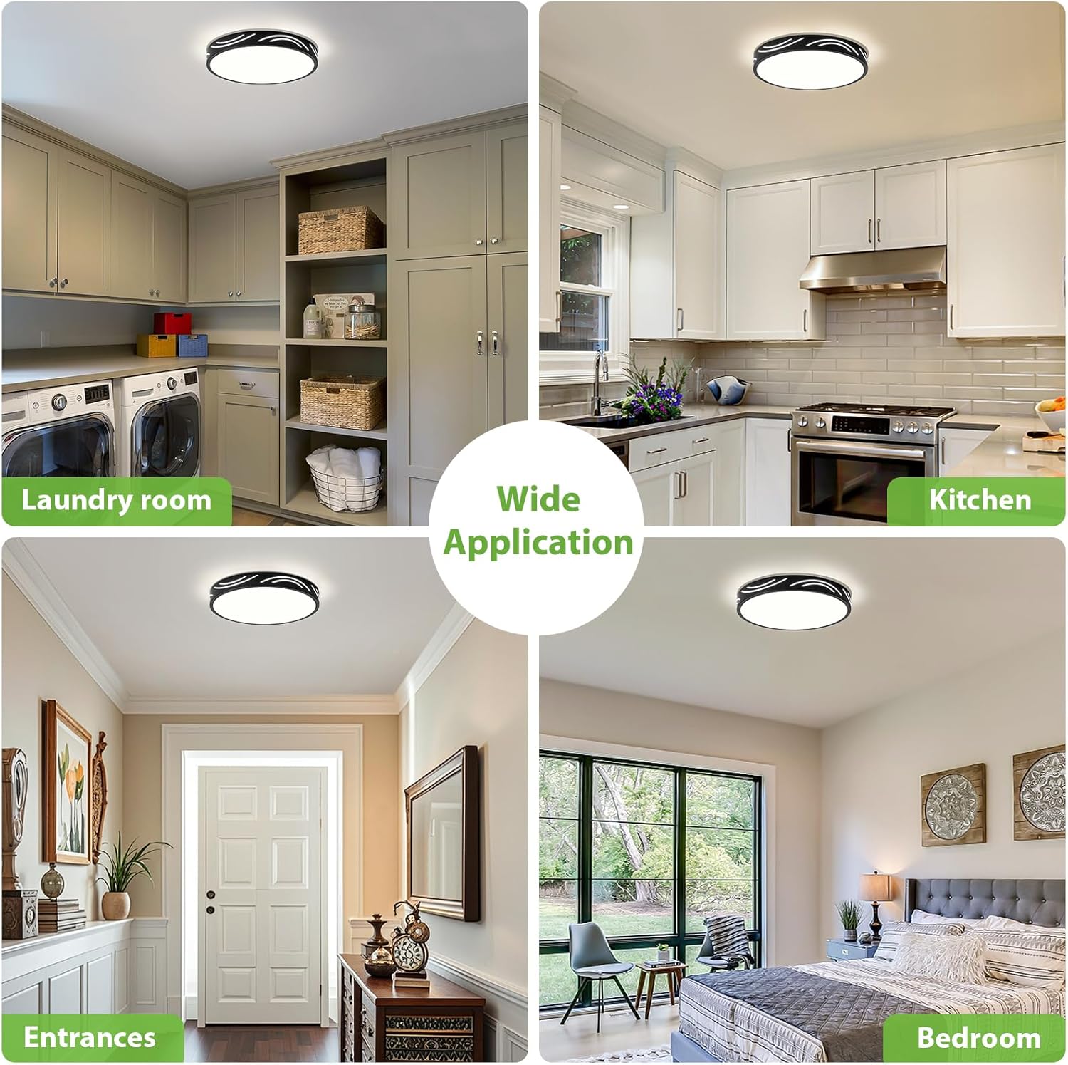 Dimmable LED Ceiling Light Flush Mount, 5CCT Round Fixture