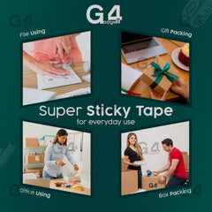 Clear Cello Tape, 24mm Wide Strong Transparent Adhesive, 45 Micron Packing Roll