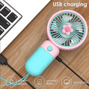 Handheld Fan – Hand Held Fan Rechargeable – Mini Portable Fans Handheld USB Rechargeable Fans with 3 Speeds – Battery Operated Mini Desk Cooler – Hand Held Travel Cooler (Yellow/Green)