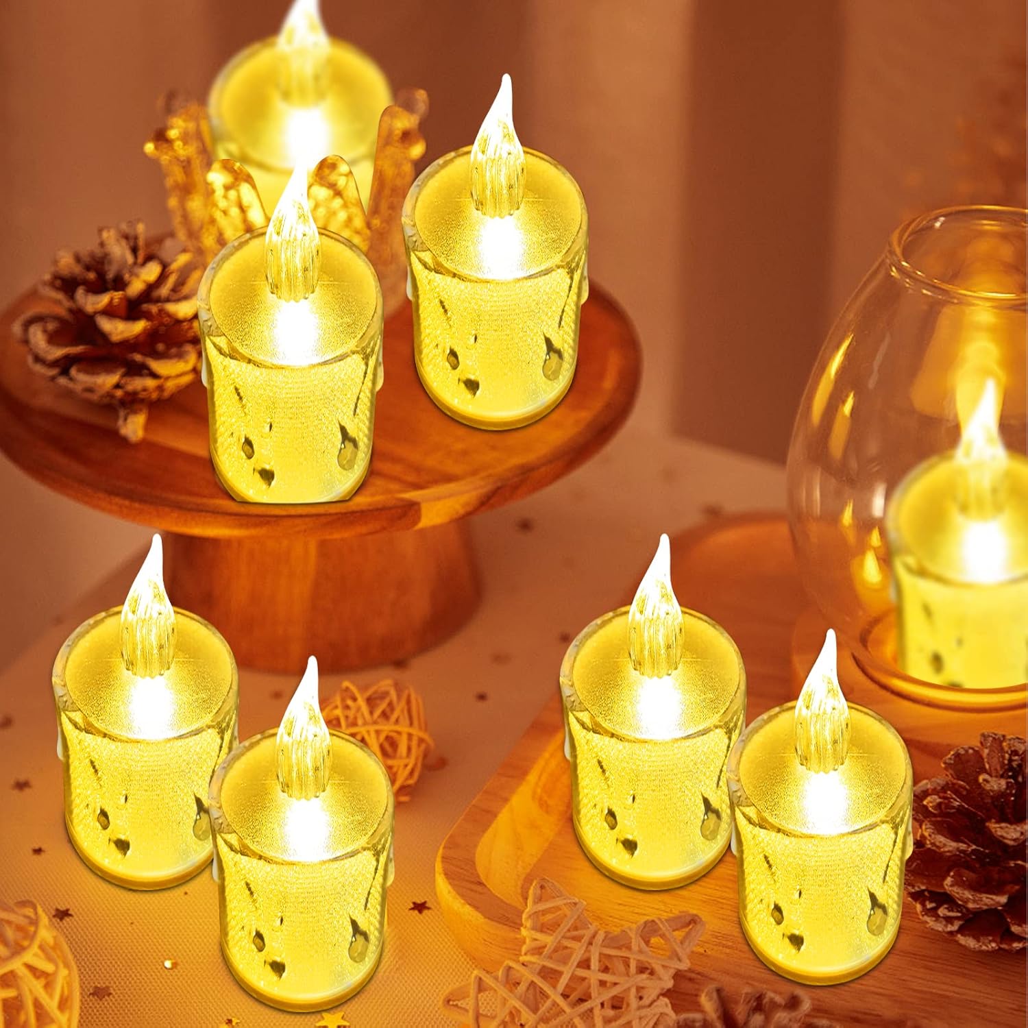 24-Pack Battery Operated LED Tea Lights – Flameless, for Parties, Weddings, and Gifts (Batteries Included)