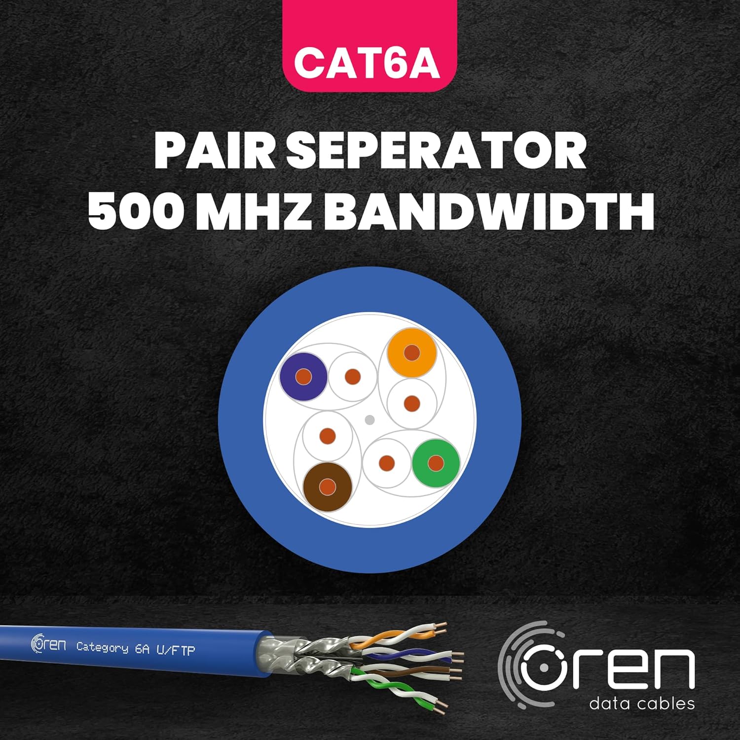 CAT6A Ethernet Cable 50m 23 AWG Pure Copper
