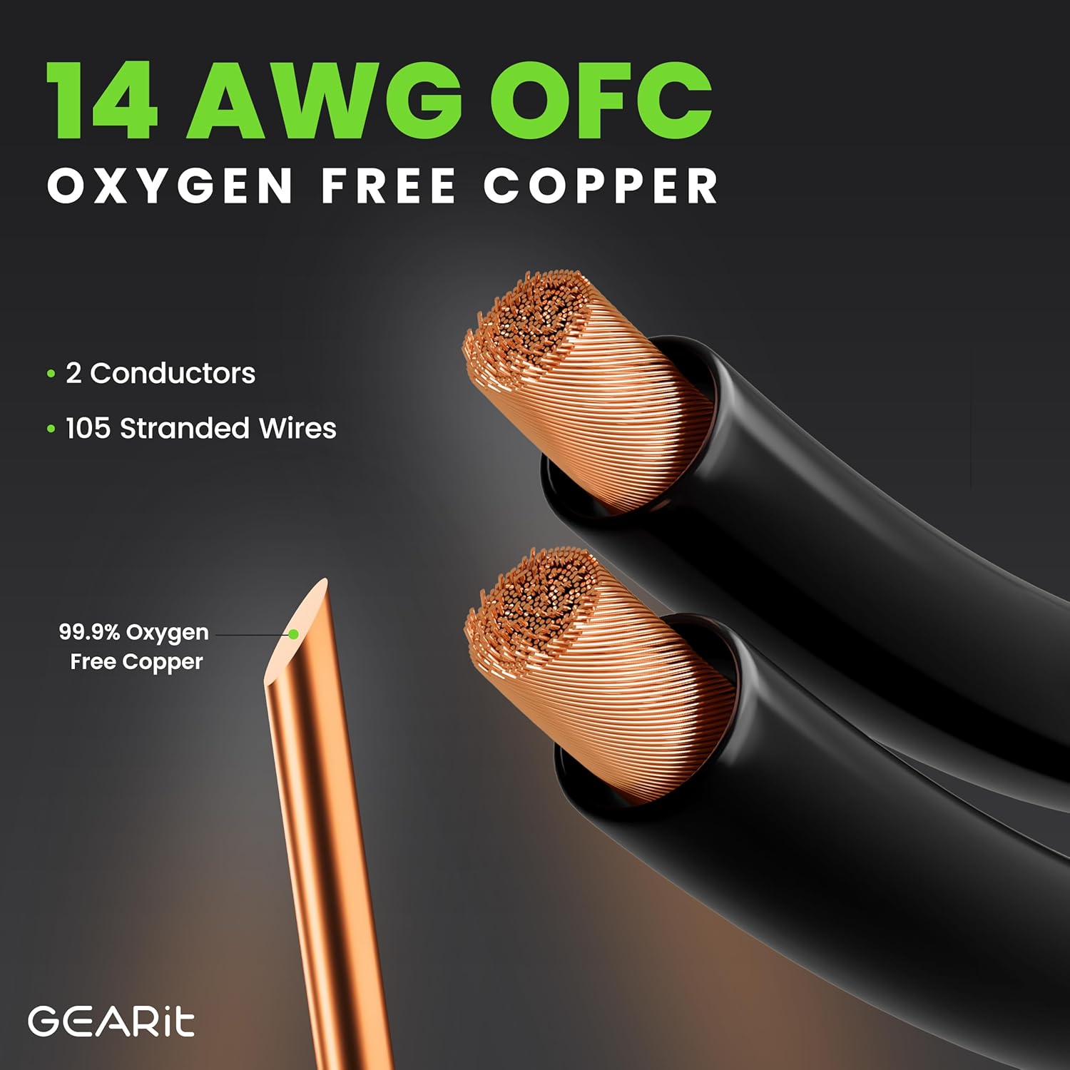 2x2.5mm≤ Speaker Wire with Banana Plugs (4.57 Meters - Black) OFC Oxygen-Free Copper, CL2 In-Wall Speaker Cable, Heavy-Duty Braided - 14 Gauge AWG, 10 Feet