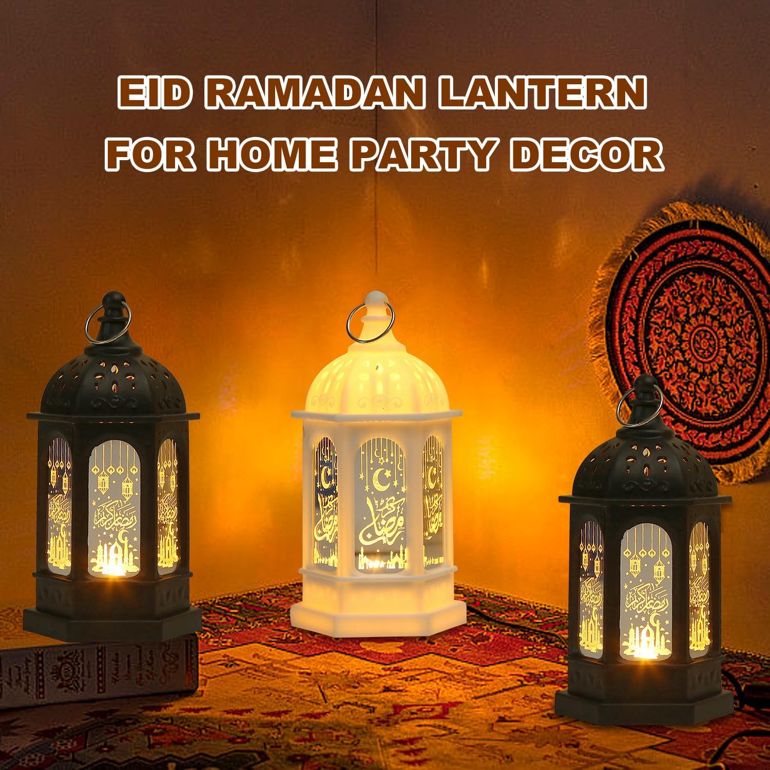 Mini Ramadan LED Candle Lantern – Moroccan Style Eid Hanging & Table Decor for Indoor and Outdoor Use