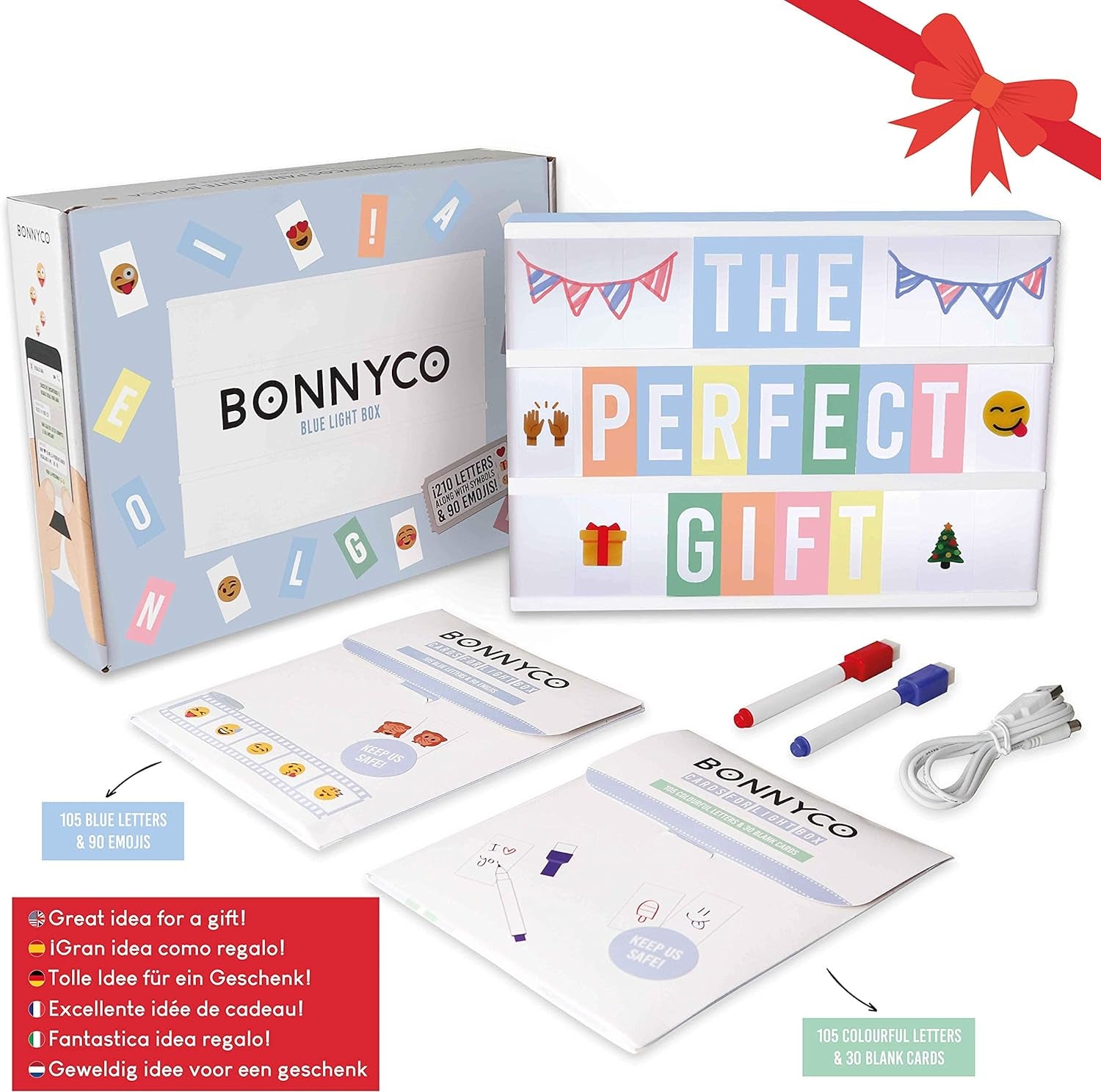 BONNYCO Blue A4 Cinema Light Box 400 Letters & Emojis