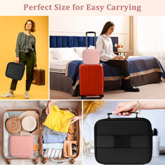 Makeup Organizer with LED Mirror, Stepless Dimmable Light, Travel Cosmetic Bag – Black