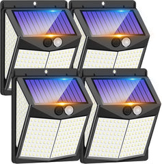 Outdoor Solar Security Lights, 238 LED, 3 Modes, IP65 Waterproof, 4-Pack