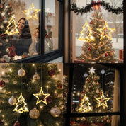Christmas Window Fairy Lights 2 Pack, Warm White Battery Operated Decorations with Timer & Suction Cup | Indoor LED Lights for Windows, Party & Home Décor
