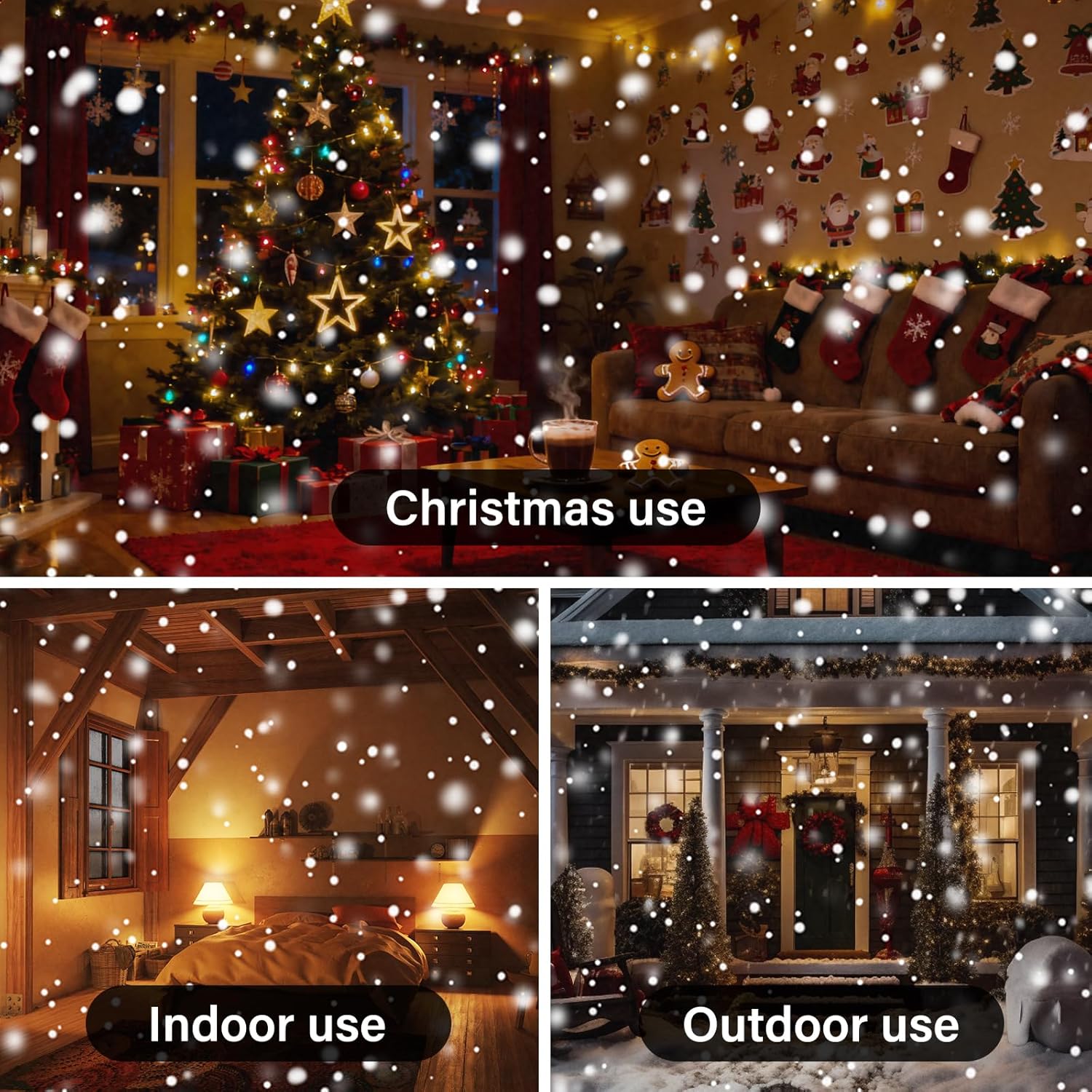 LED Snowfall Christmas Projector Light Outdoor Garden Decoration