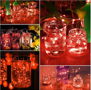 LED Fairy String Lights, 2M 20 LED Battery Operated Waterproof Copper Wire Lights for Indoor & Outdoor Décor, Christmas, Valentine, Birthday (Red, Pack of 5)