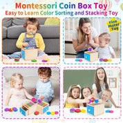 Montessori Coin Box Toy for Toddlers 1-3 Years Gift