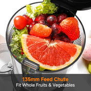 Juicer Machine 135MM Wide Chute 200W Cold Press Slow Juicer 1.5L