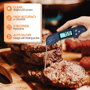 Digital Instant Read Meat Thermometer Navy Blue – Fast, Accurate, Foldable Probe