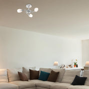 Modern Chrome 3 Way LED Ceiling Light with Shades