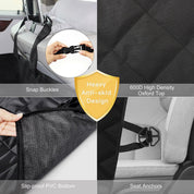 Dog Car Seat Cover – Waterproof, Scratch-Proof, Nonslip Hammock for Back Seat, Black