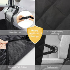 Dog Car Seat Cover – Waterproof, Scratch-Proof, Nonslip Hammock for Back Seat, Black