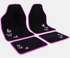 Universal Car Floor Mats Set of 4 – Black with Pink Edging & Butterfly Design