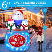 LED festive lights inflatable polar bear night display