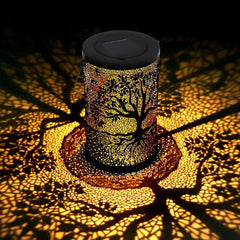 Life Tree Solar Lantern - Metal Hanging Solar Lights for Outdoor Garden, IP44 Waterproof Lantern for Balcony, Yard, Patio, and Lawn Decoration - Versatile Hanging or Standing Tree Design