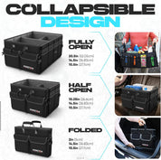 50L Car Boot Organiser – Foldable SUV Storage Box with Straps & Lid