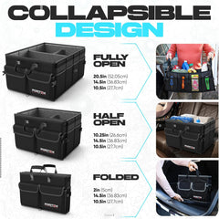 50L Car Boot Organiser – Foldable SUV Storage Box with Straps & Lid