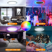 Modern Ultra-Thin 13" LED Ceiling Light, Dimmable RGB with Remote, 30W Flush Mount, 3000-6500K Sidelight Glow