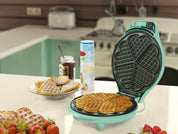 Mini Animal Cookie & Waffle Maker – 700W, Non-Stick Plates, Baking Indicator Light, Blue, Fun Mini Treats