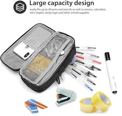 Two-Layer Pencil Case Pen Bag, Large Capacity Stationery Organizer for School & Office