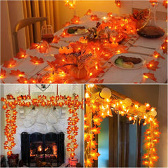 3M 20 LED Maple Leaf String Lights – Autumn Décor for Home, Garden & Parties