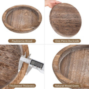 Hanobe Wooden Candle Holder Tray – Rustic Round Decorative Plate for Tealights & Pillars